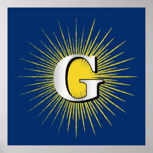 Letter G – masonic symbol Poster
