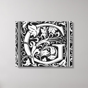 Letter G Mediaeval Monogram Art Nouveau Canvas Print
