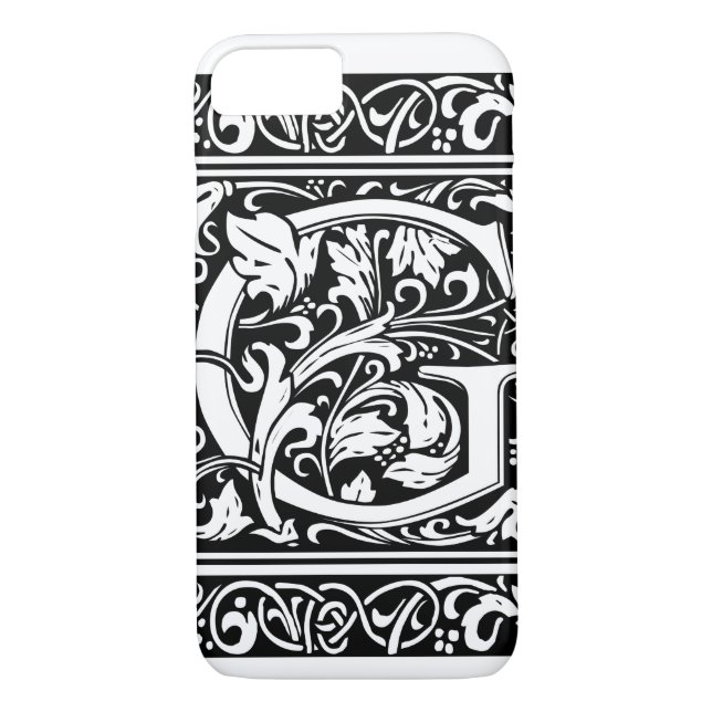 Letter G Mediaeval Monogram Art Nouveau Case-Mate iPhone Case (Back)
