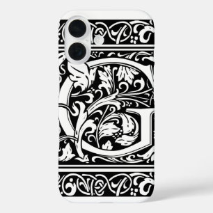Letter G Mediaeval Monogram Art Nouveau iPhone 16 Case