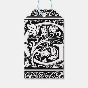 Letter G Mediaeval Monogram Art Nouveau Gift Tags