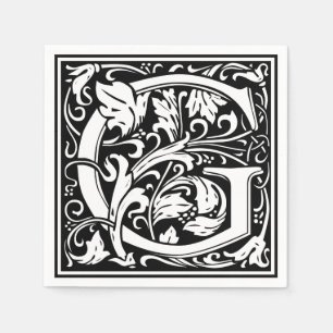 Letter G Mediaeval Monogram Art Nouveau Napkin