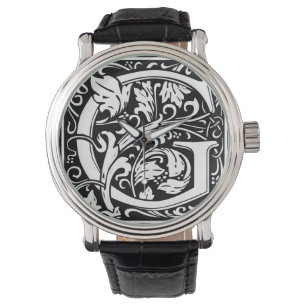 Letter G Mediaeval Monogram Art Nouveau Watch