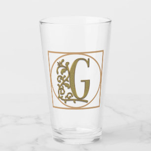 LETTER G MONOGRAM Beautiful Wedding New Home Gift Glass
