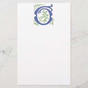 Letter G Monogram Fleur de lis Stationery