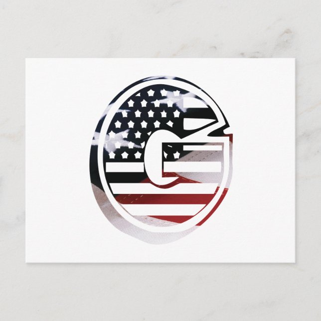 Letter G Monogram Initial USA Postcard (Front)