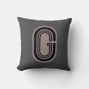 Letter G Monogram Oval Crest Cushion