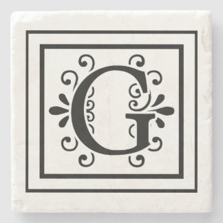 Letter G Monogram Stone Coasters