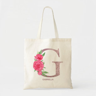 Letter G Personalised name monogram bridesmaid Tote Bag