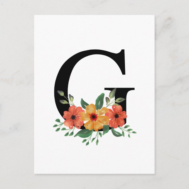 Letter G Postcard (Front)