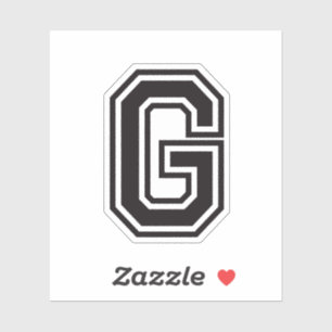 Letter G sporty college font alphabet