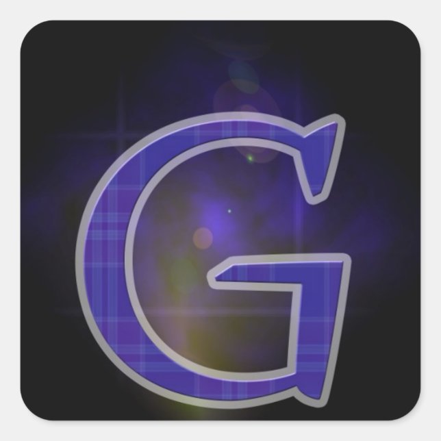 Letter G Square Sticker (Front)