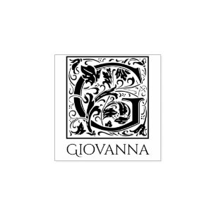 Letter G Vintage First Letter Personalised Rubber Stamp