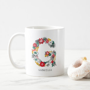 Letter G   Whimsical Floral Letter Monogram I Mug