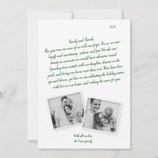 Letter Green Script Coronavirus Holiday Card