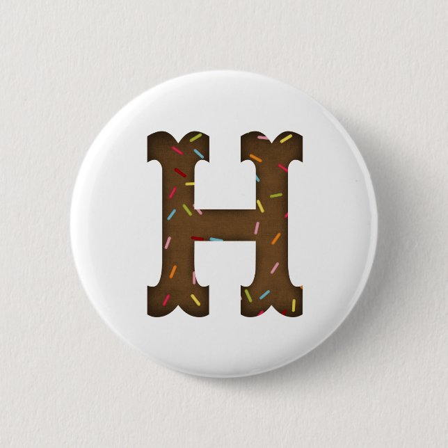 Letter H 6 Cm Round Badge (Front)