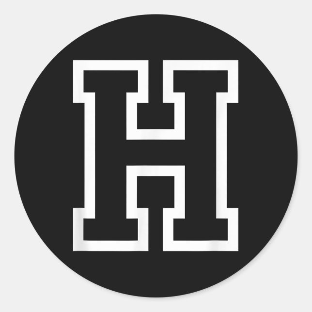 Letter H Alphabet Name Athletic Sports Monogram Ou Classic Round Sticker (Front)