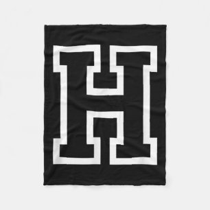 Letter H Alphabet Name Athletic Sports Monogram Ou Fleece Blanket