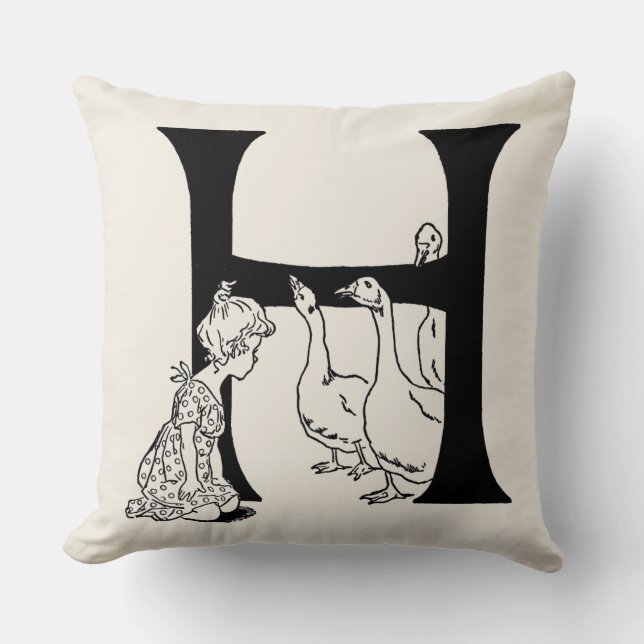 Letter 'H' at the Farm Monogram Cushion (Front)
