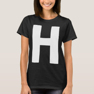 Letter H big and bold white T-Shirt