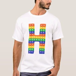 Letter H Capital Alphabet Fidget Pop It Funny Matc T-Shirt