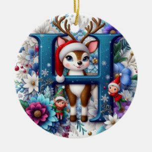 Letter h ceramic tree decoration