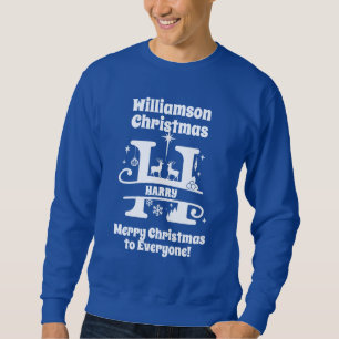 Letter H Christmas Monogram Initial Family Name Sweatshirt