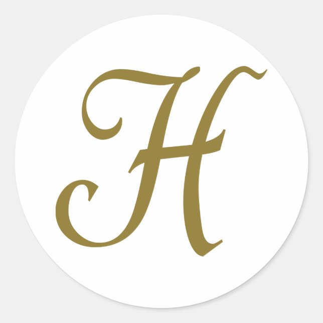 Letter H Classic Round Sticker (Front)
