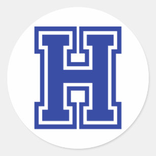 Letter H Classic Round Sticker