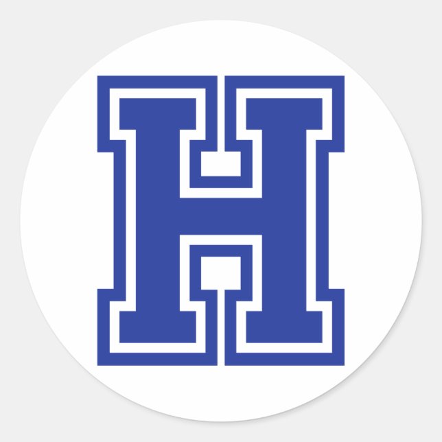 Letter H Classic Round Sticker (Front)
