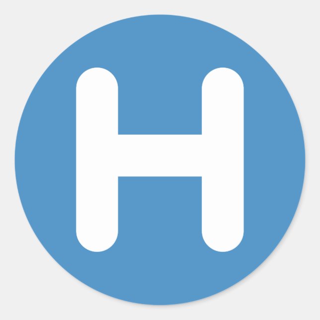 Letter H Emoji Twitter Classic Round Sticker (Front)