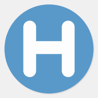 Letter H Emoji Twitter Classic Round Sticker