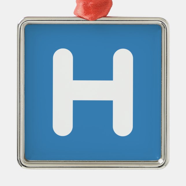 Letter H Emoji Twitter Metal Tree Decoration (Front)