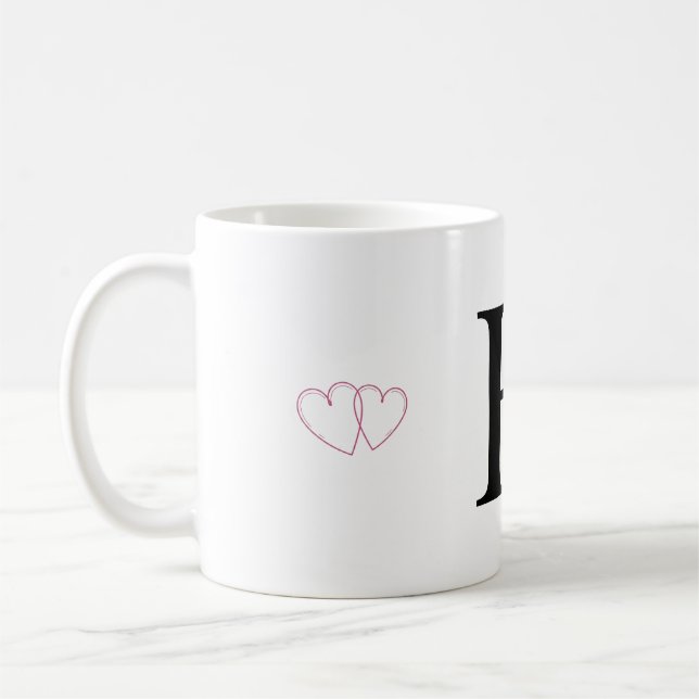 Letter H Gift Mug - Monogram Initial Mug (Left)