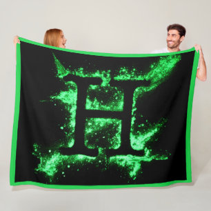 Letter H Green Capital Alphabet Fleece Blanket
