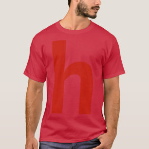 Letter h in Red Text Minimal Typography T-Shirt