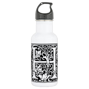 Letter H Mediaeval Monogram Art Nouveau 532 Ml Water Bottle