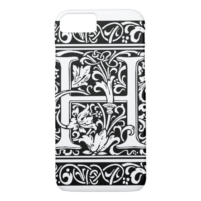 Letter H Mediaeval Monogram Art Nouveau Case-Mate iPhone Case (Back)