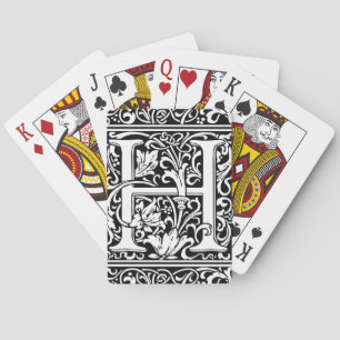 Letter H Mediaeval Monogram Art Nouveau Playing Cards