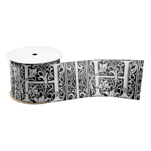 Letter H Mediaeval Monogram Art Nouveau Satin Ribbon