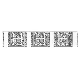 Letter H Mediaeval Monogram Art Nouveau Short Table Runner