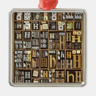 Letter H Metal Tree Decoration