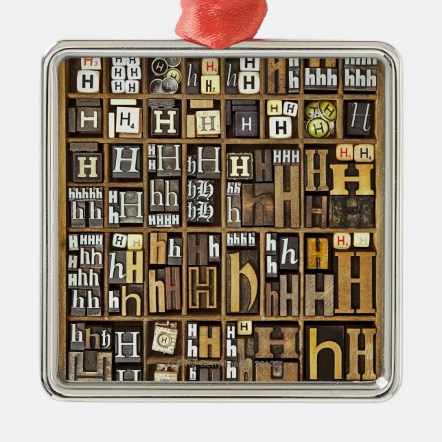 Letter H Metal Tree Decoration (Front)