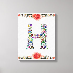 Letter H Monogram Canvas Print