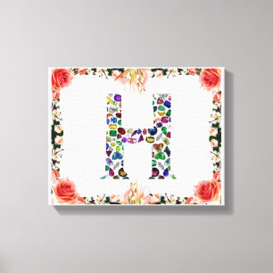 Letter H Monogram Canvas Print