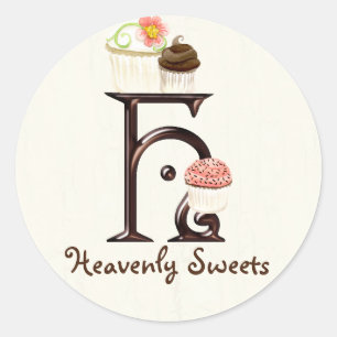 Letter H Monogram Cupcake Logo Business Stickers