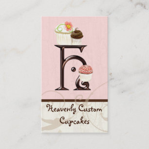 Letter H Monogram Dessert Bakery Business Cards