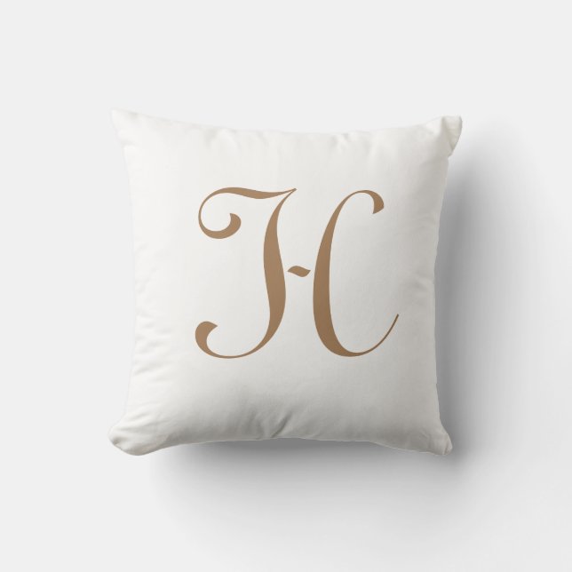 Letter H Monogram Initial Custom Cushion (Front)