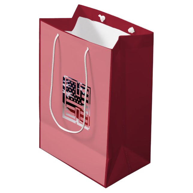 Letter H Monogram Initial USA Medium Gift Bag (Front Angled)