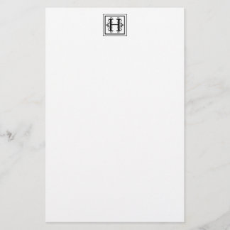 Letter H Monogram Stationery